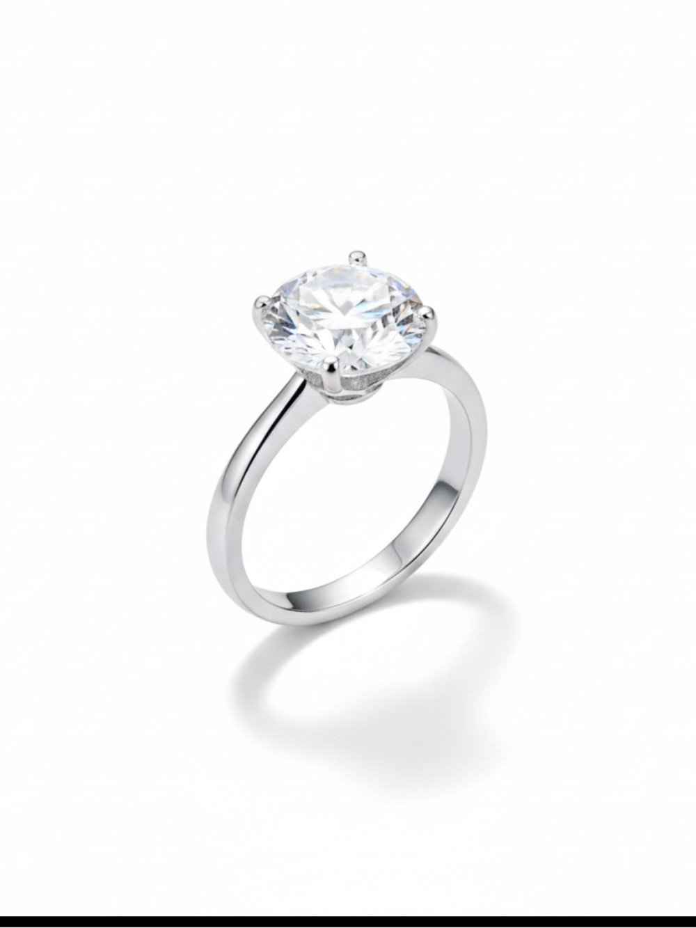 ✨ Stunning 4ct Solitaire Round Cut Simulated Diamond Ring White gold plated 8